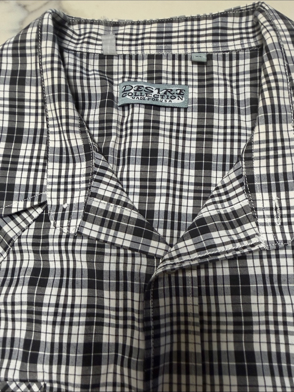 Desire Collection Black & White Plaid Shirt